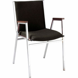Kfi 421CH-1504 BLACK FABRIC KFI Stack Chair With Arms - Fabric -2" thick Seat Black Fabric image.