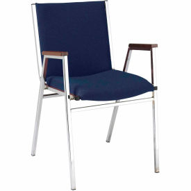 Kfi 421CH-1304 NAVY FABRIC KFI Stack Chair With Arms - Fabric -2" thick Seat Navy Fabric image.