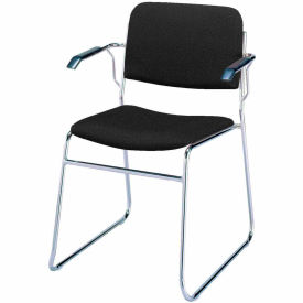 Kfi 311CH-1504 BLACK FABRIC KFI Stack Chair with Arms and Sled Base - Black Fabric image.
