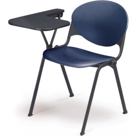 Kfi 2000-P03-WTL NAVY Designer Stacking Arm Chair Desk w/ Left Handed Tablet - Navy Seat & Back image.