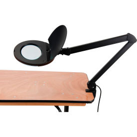 Global Industrial 277665 Global Industrial™ 8 Diopter LED Magnifying Lamp With Covered Metal Arm, Black image.