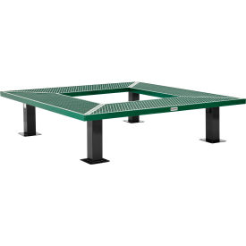 Global Industrial 277510GN Global Industrial™ 6 Square Outdoor Tree Bench, Expanded Metal, Green image.
