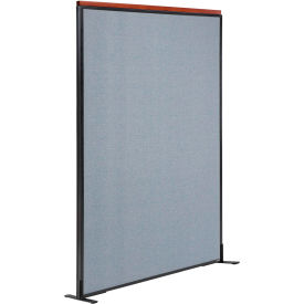 Global Industrial 695793FBL Interion® Deluxe Freestanding Office Partition Panel, 48-1/4"W x 97-1/2"H, Blue image.