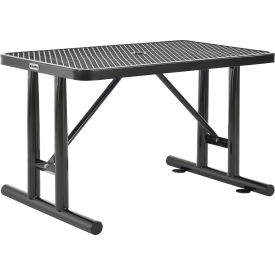 Global Industrial 277550BK Global Industrial™ 4 Rectangular Steel Picnic Table, Expanded Metal, Black image.
