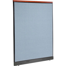 Global Industrial 695790DNBL Interion® Deluxe Non-Electric Office Partition Panel with Raceway, 60-1/4"W x 101-1/2"H, Blue image.