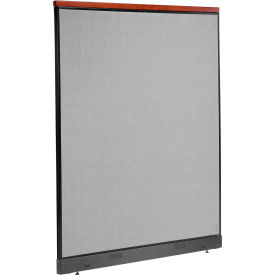 Global Industrial 695790DPGY Interion® Deluxe Office Partition Panel with Pass Thru Cable, 60-1/4"W x 101-1/2"H, Gray image.