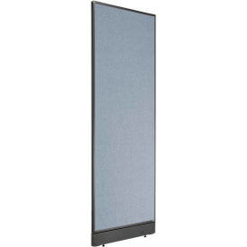 Global Industrial 695787NBL Interion® Non-Electric Office Partition Panel with Raceway, 24-1/4"W x 100"H, Blue image.