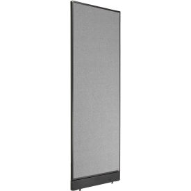 Global Industrial 695787PGY Interion® Office Partition Panel with Pass-Thru Cable, 24-1/4"W x 100"H, Gray image.