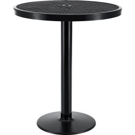 Global Industrial 278003BK Global Industrial™ 36" Round Outdoor Bar Height Table, 42"H, Expanded Metal, Black image.