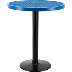 Global Industrial 278003BL Global Industrial™ 36" Round Outdoor Bar Height Table, 42"H, Blue image.