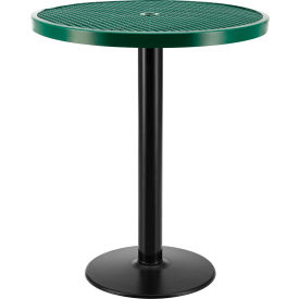 Global Industrial 278003GN Global Industrial™ 36" Round Outdoor Bar Height Table, 42"H, Green image.