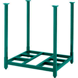 Steel King 282286 Steel King® Portable Stack Rack, Open Deck, 48"W X 48"D X 36"H, Green image.