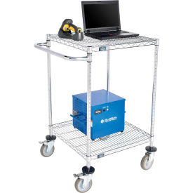Global Industrial 282485 Global Industrial™ Mobile Powered Laptop Workstation, Chrome, 40AH Battery, 24"W x 24"D image.