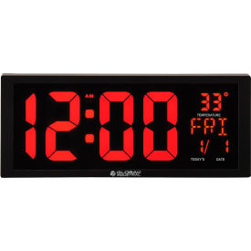 Global Industrial 282487 Global Industrial™ 4 LED Digital Clock, 6" Power Cord with USB  image.