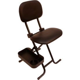 Interion® Sit-Stand Folding Stool Vinyl Seat Black