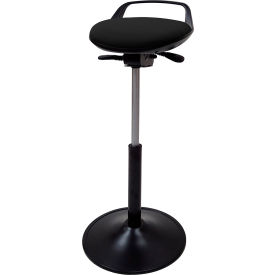 Interion® Sit-Stand Service Desk Perch Stool with Handle 22""-32"" Seat Height Black