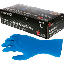 MCR Safety 5049L Sensatouch™ Disposable Gloves 11 mil Latex, 12 Inch and Powder Free Medical Grade L image.