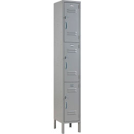 Global Industrial 290599 Global Industrial™ Capital® 3-Tier 3 Door Locker, 12"W x 15"D x 78"H, Gray, Unassembled image.