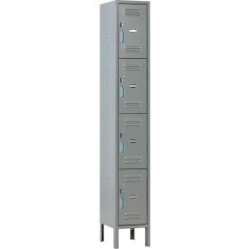 Global Industrial 290600 Global Industrial™ Capital® 4-Tier 4 Door Locker, 12"W x 15"D x 78"H, Gray, Unassembled image.