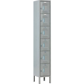 Global Industrial 290601 Global Industrial™ Capital® 6-Tier 6 Door Locker, 12"W x 15"D x 78"H, Gray, Unassembled image.