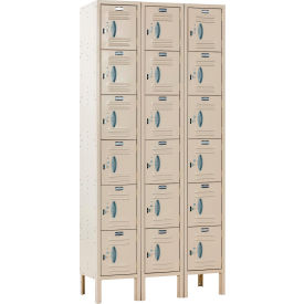 Global Industrial 290604 Global Industrial™ Capital® 6-Tier 18 Door Locker, 36"W x 15"D x 78"H, Tan, Unassembled image.