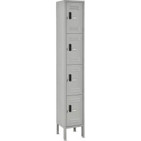 Global Industrial™ 4-Tier 4 Door Digital Locker 12""W x 12""D x 78""H Gray Assembled