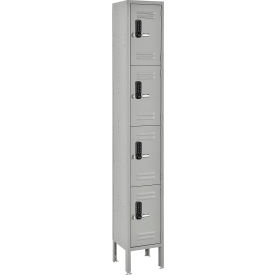 Global Industrial™ 4-Tier 4 Door Digital Locker 12""W x 15""D x 78""H Gray Assembled