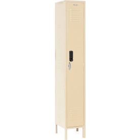 Global Industrial™ 1-Tier 1 Door Digital Locker 12""W x 15""D x 78""H Tan Assembled