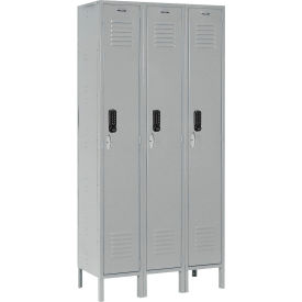 Global Industrial™ 1-Tier 3 Door Digital Locker 36""W x 15""D x 78""H Gray Assembled