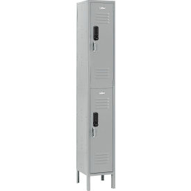 Global Industrial™ 2-Tier 2 Door Digital Locker 12""W x 15""D x 78""H Gray Assembled