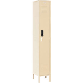 Global Industrial™ 1-Tier 1 Door Digital Locker 12""W x 12""D x 66""H Tan Assembled