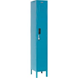 Global Industrial™ 1-Tier 1 Door Digital Locker 12""W x 12""D x 78""H Blue Assembled