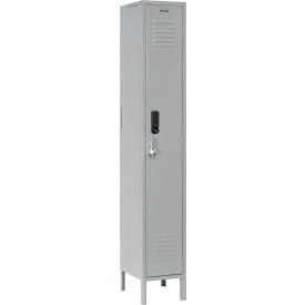 Global Industrial™ 1-Tier 1 Door Digital Locker 12""W x 12""D x 78""H Gray Assembled