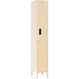 Global Industrial™ 1-Tier 1 Door Digital Locker 12""W x 12""D x 78""H Tan Assembled