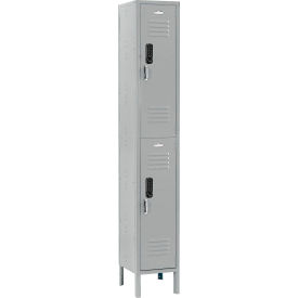 Global Industrial™ 2-Tier 2 Door Digital Locker 12""W x 12""D x 78""H Gray Assembled