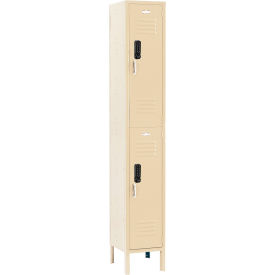 Global Industrial™ 2-Tier 2 Door Digital Locker 12""W x 12""D x 78""H Tan Assembled