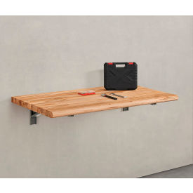 Global Industrial Folding Wall Mount Workbench 48 x 24" 1-3/4" Maple Butcher Block Top 