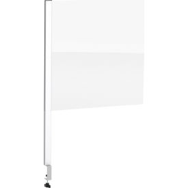 Global Industrial 298652 Global Industrial™ Cashier Shield 24"W X 24"H Add-On, With Center Clamp On Base, Silver image.