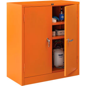 Global Industrial 298680 Global Industrial™ Emergency Preparedness Cabinet, Counter Height, 36"Wx18"Dx42"H, Orange image.