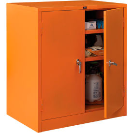 Global Industrial 298681 Global Industrial™ Emergency Preparedness Cabinet, Counter Height, 36"Wx24"Dx42"H, Orange image.