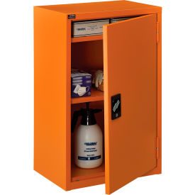 Global Industrial 298683 Global Industrial™ Emergency Preparedness Cabinet, Wall Mount, 18"Wx12"Dx26"H, Orange image.