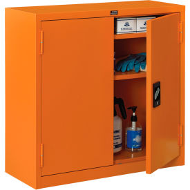 Global Industrial 298684 Global Industrial™ Emergency Preparedness Cabinet, Wall Mount, 30"Wx12"Dx30"H, Orange image.