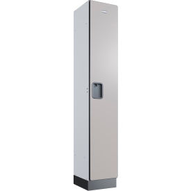 Global Industrial™ 1-Tier 1 Door Wood Locker 12""W x 15""D x 72""H Gray Assembled