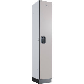 Global Industrial™ 1-Tier 1 Door Digital Wood Locker 12""W x 15""D x 72""H Gray Assembled