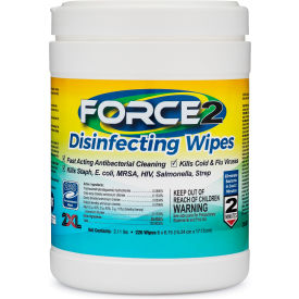 2 Xl Corporation 2XL407 2XL Force2 Disinfecting Wipes 2 Minute Formula, 220 Wipes Per Canister, 6 Canisters/Case image.
