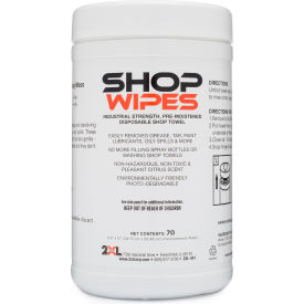 2 Xl Corporation 2XL441 2XL Surface & Skin Safe NSF Shop Wipes, 70 Wipes Per Canister, 6 Canisters/Case image.