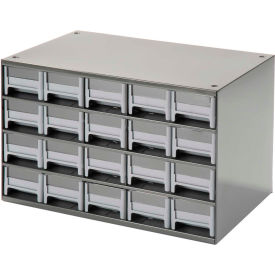 Akro-Mils 19320 Akro-Mils Steel Small Parts Storage Cabinet 19320 - 17"W x 11"D x 11"H w/ 20 Gray Drawers image.
