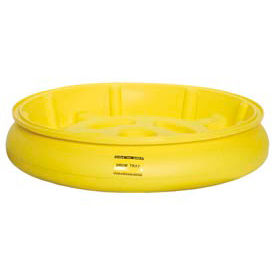 Justrite Safety Group 1615 Eagle 1615 Drum Tray with Grating for 30 and 55 Gallon Drums - Yellow with Black Grating image.