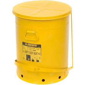 Justrite 21 Gallon Oily Waste Can, Yellow - 09701