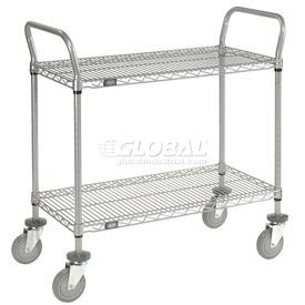 Global Industrial 168207 Nexel® Utility Cart w/2 Shelves & Poly Casters, 1200 lb. Capacity, 36"L x 18"W x 39"H image.